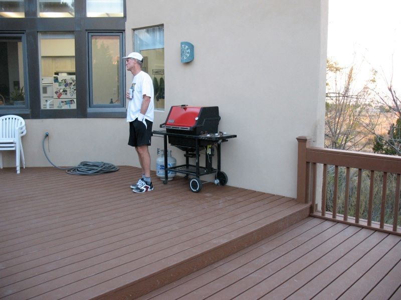 Trex deck with railing