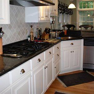 Custom Doors — Kitchen With White Cabinet in Bristol, CT