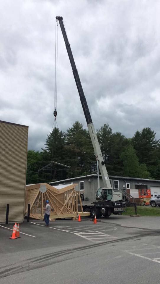 A Mayo Crane Rental assists with the building of a new structure