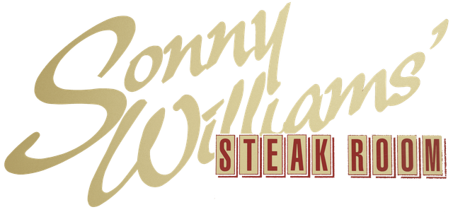 A logo for sonny williams steak room on a white background