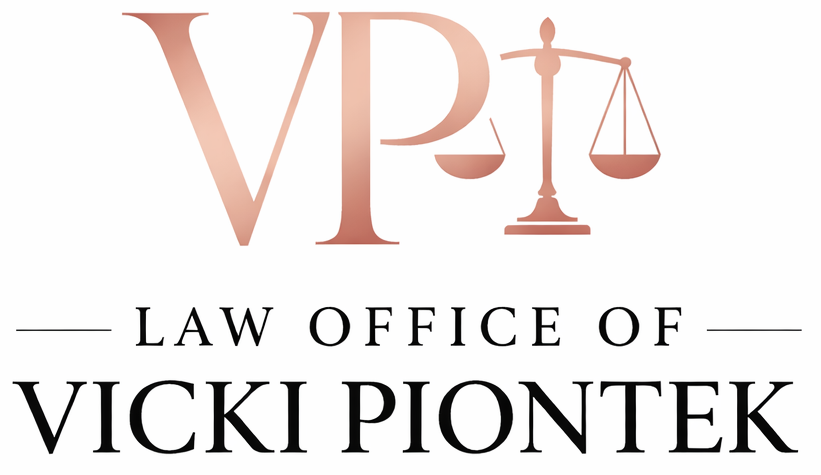 Logo for Law Office of Vicki Piontek: rose gold