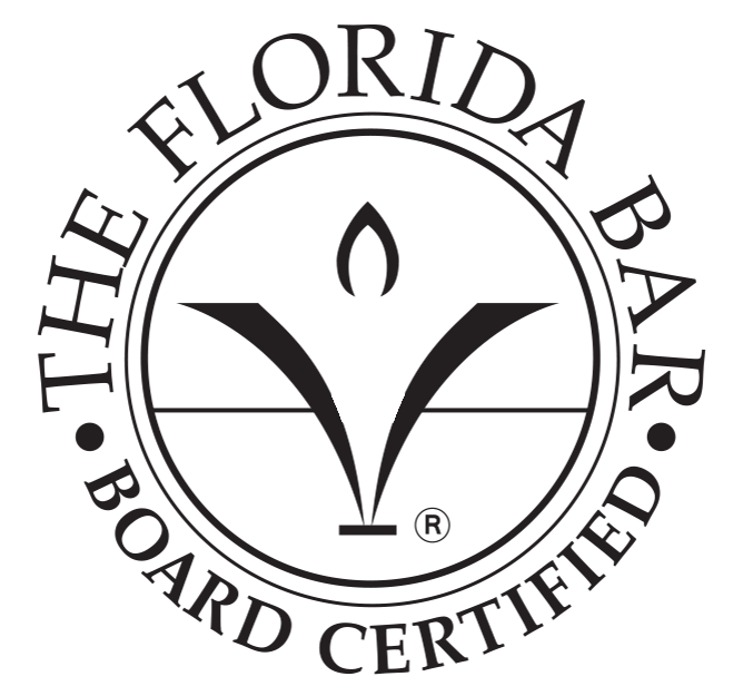 The Florida Bar Board Certified logo. A stylized figure within a circle.