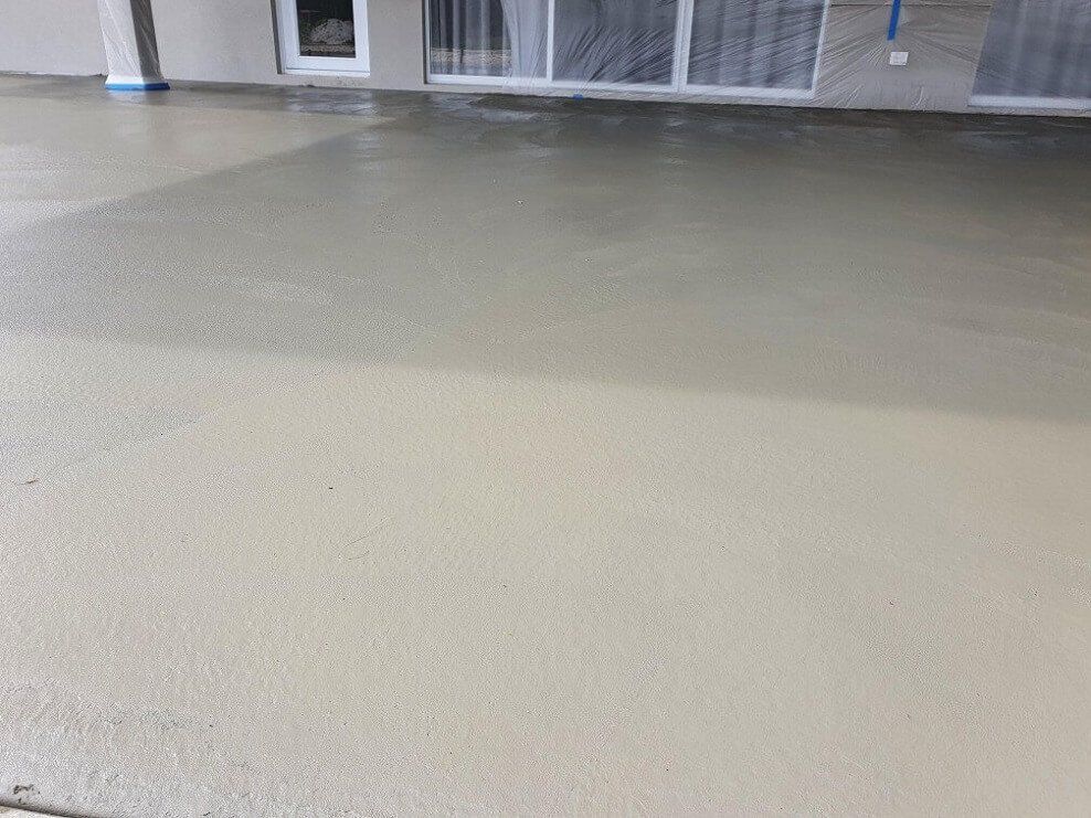 Recently poured concrete house slab in a residential home in Bayside VIC.