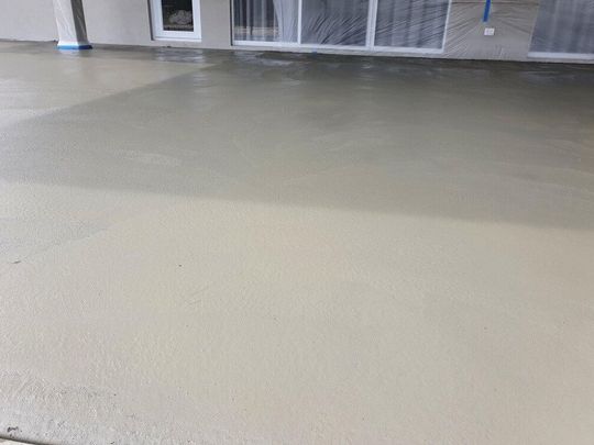 Recently poured concrete house slab in a residential home in Bayside VIC.