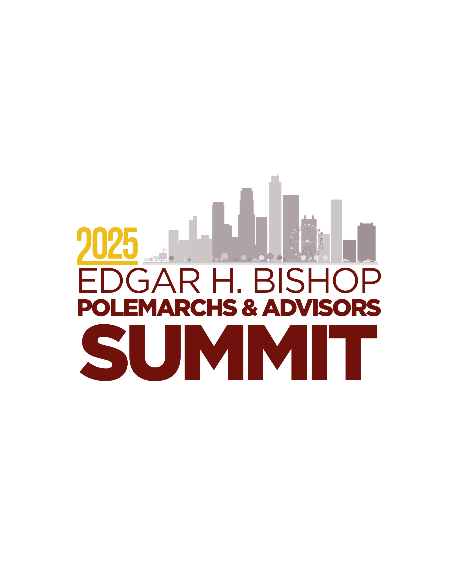 2025 Edgar H. Bishop Polemarchs & Advisors Summit logo. Los Angeles skyline in gray; gold 