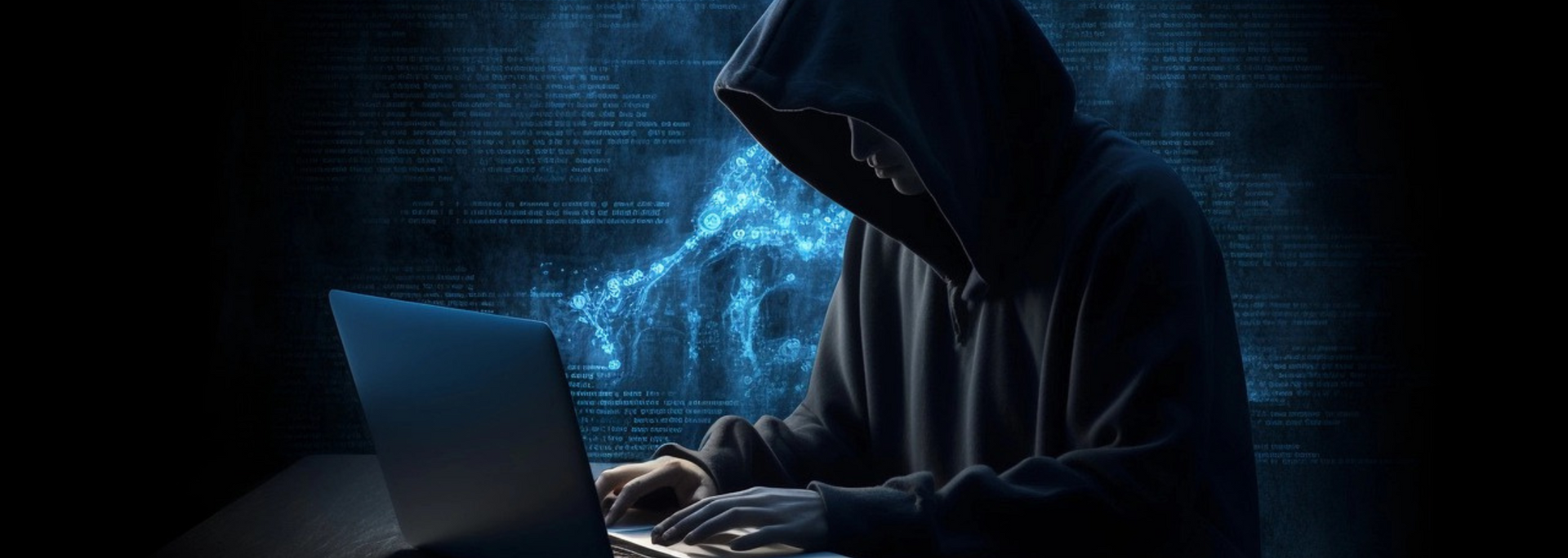 Picture of a hacker at work.