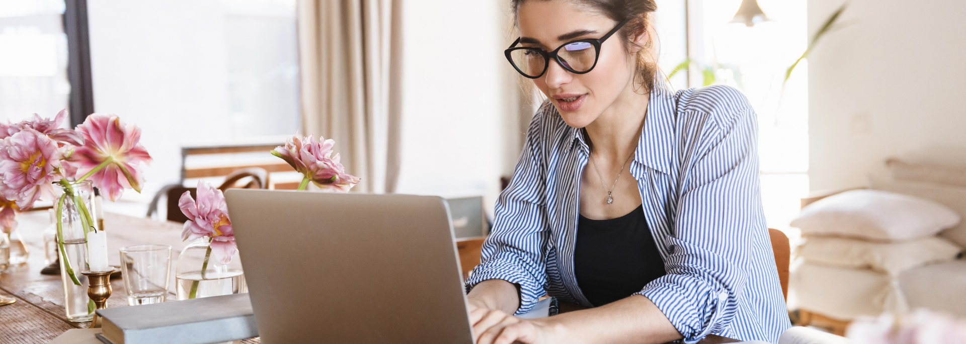 Picture of a person working from home.