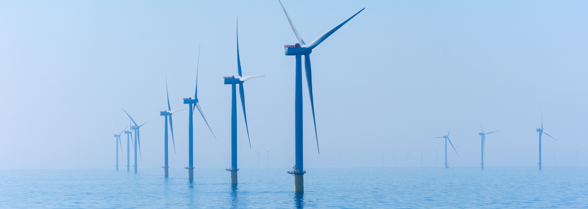 Picture of an offshore wind farm.