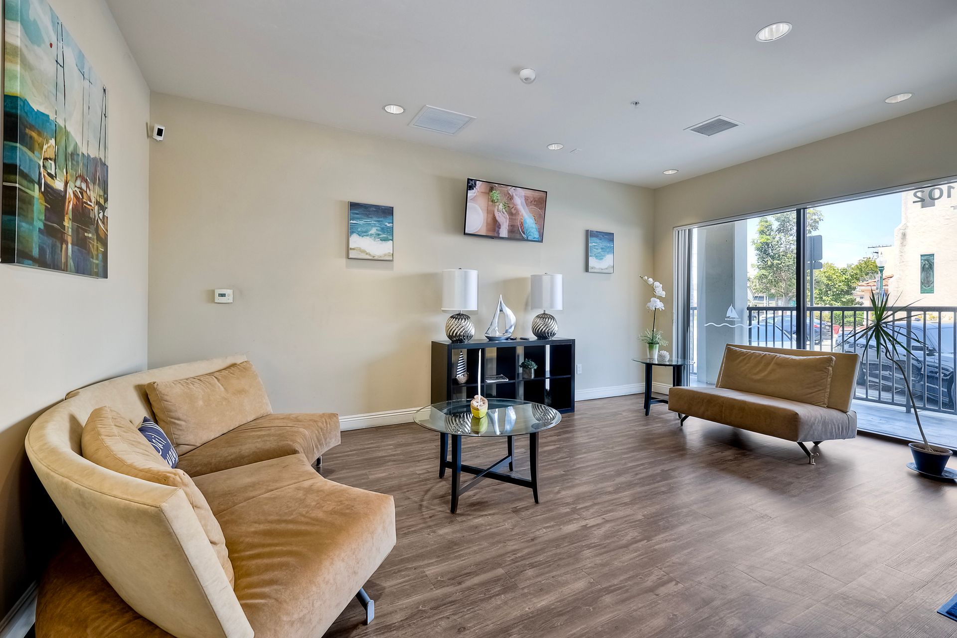 Photo of a living room with plenty of natural light