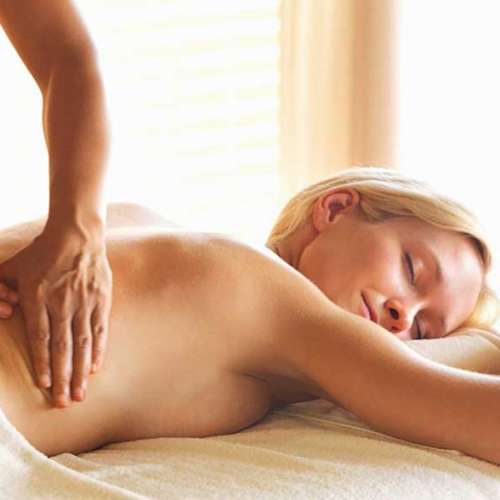 Woman receiving professional massage