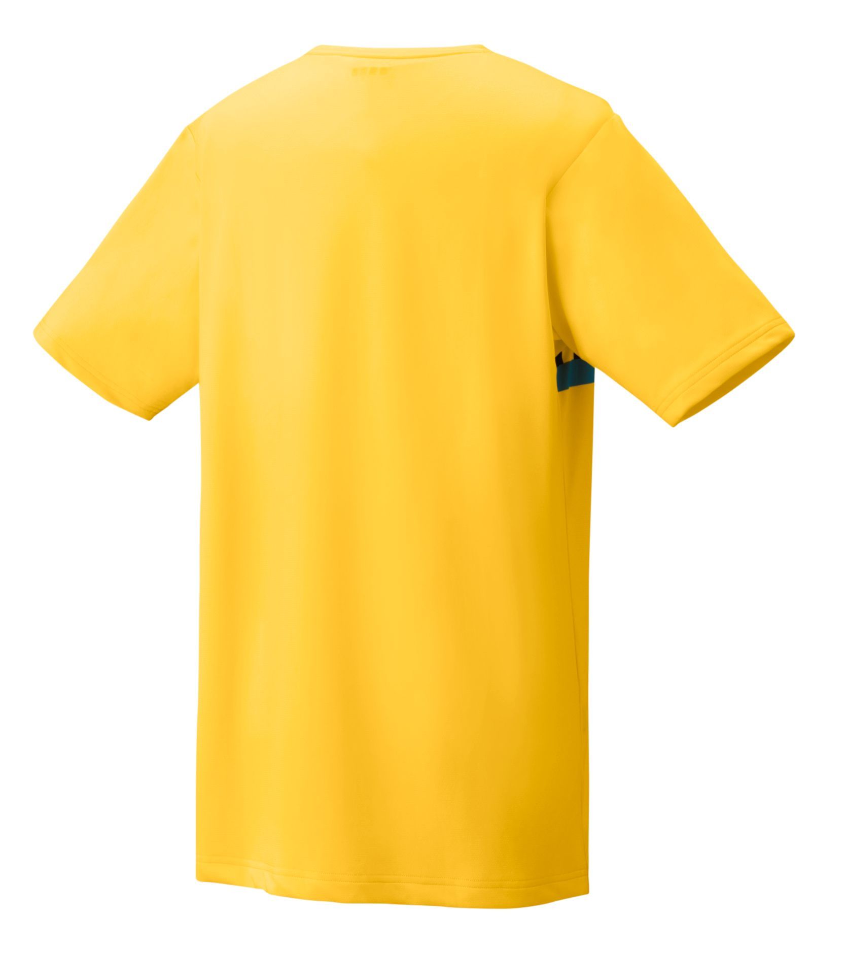 Een geel t-shirt met een ruitjespatroon erop.