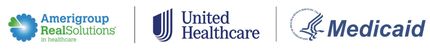 Two logos for amerigroup real solutions and united healthcare
