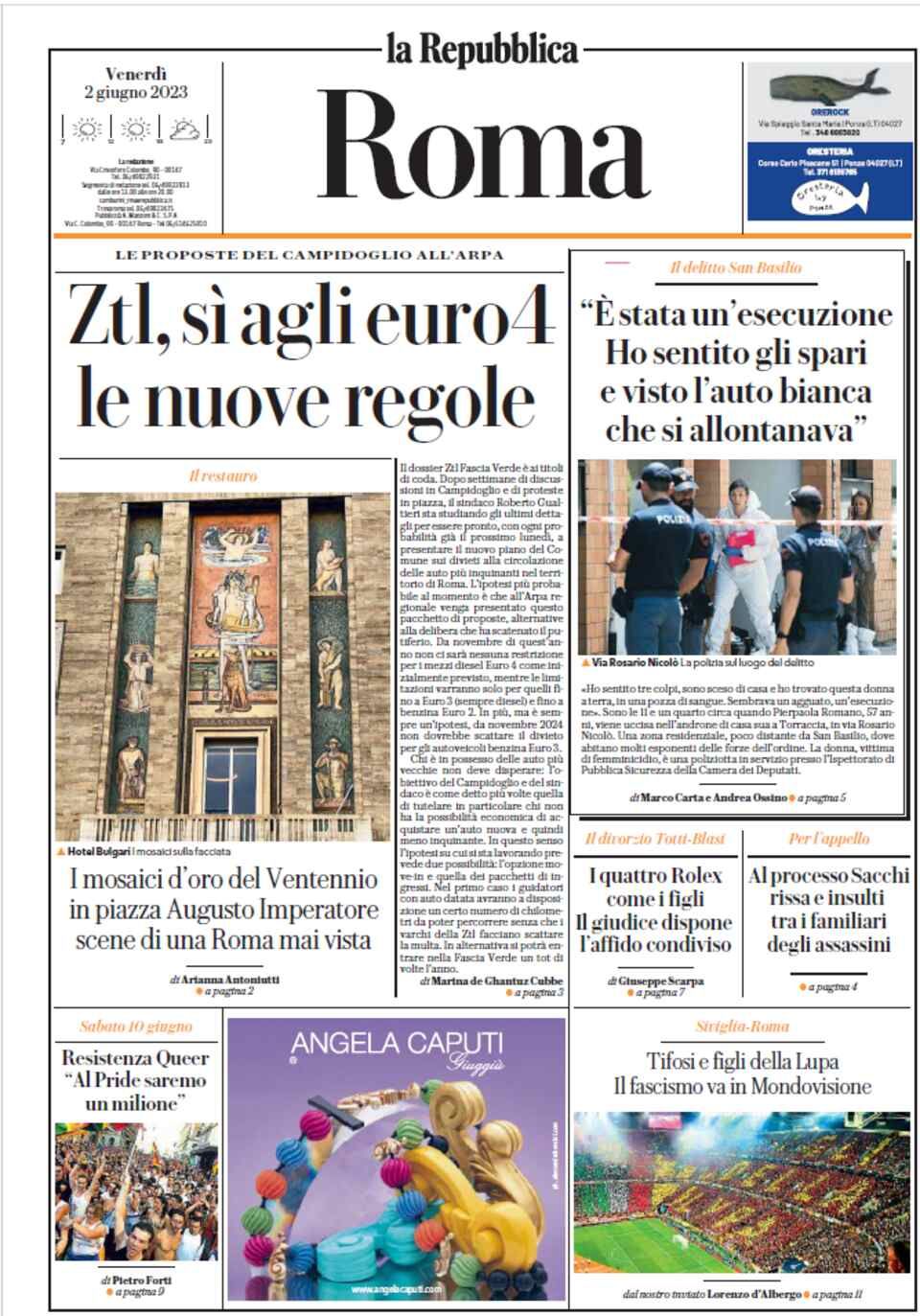 articolo su quotidiano