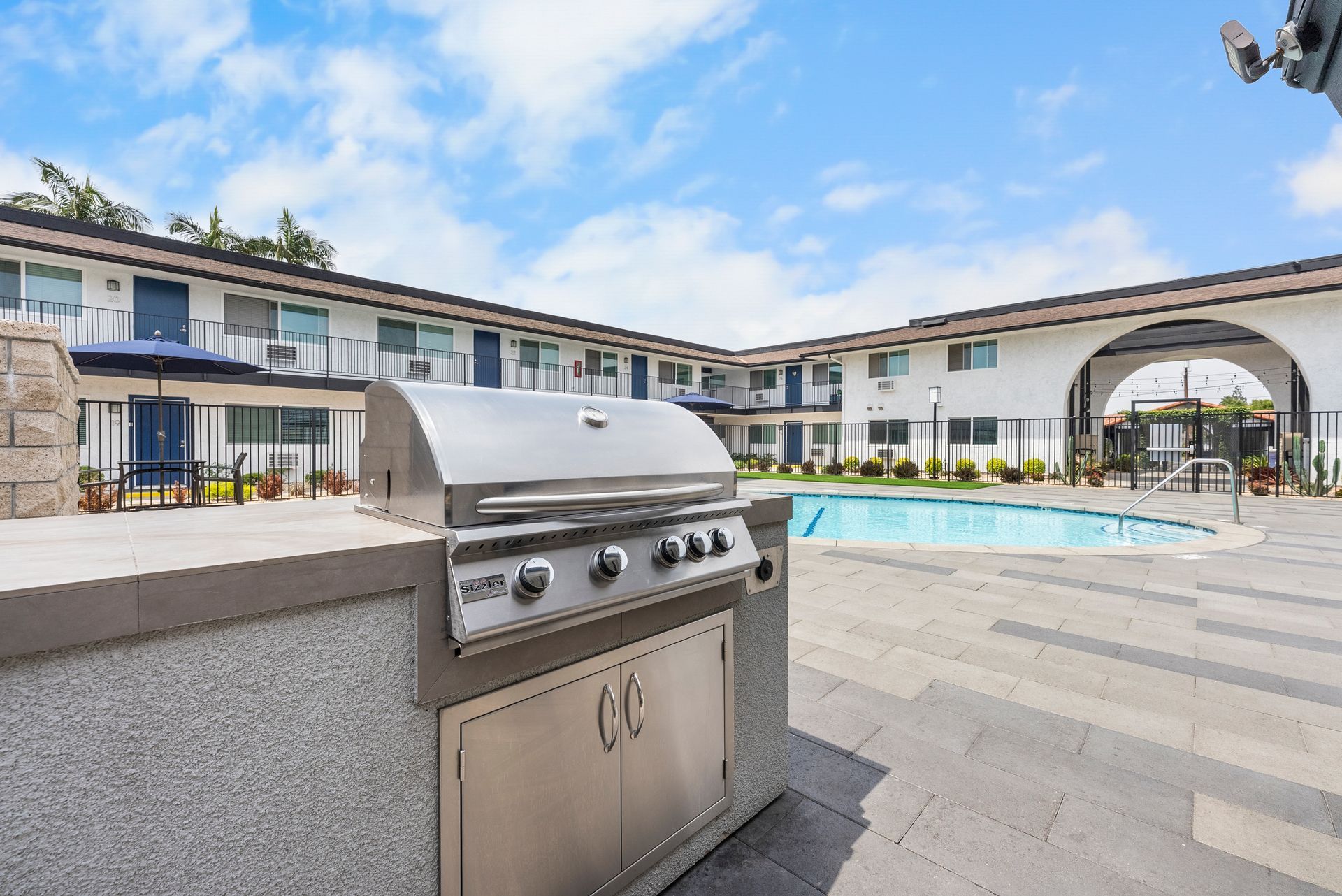 BBQ grill and swimming pool