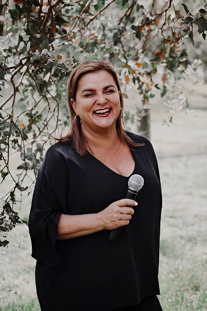 Amanda Morgan Smiling Wearing Black Clothes