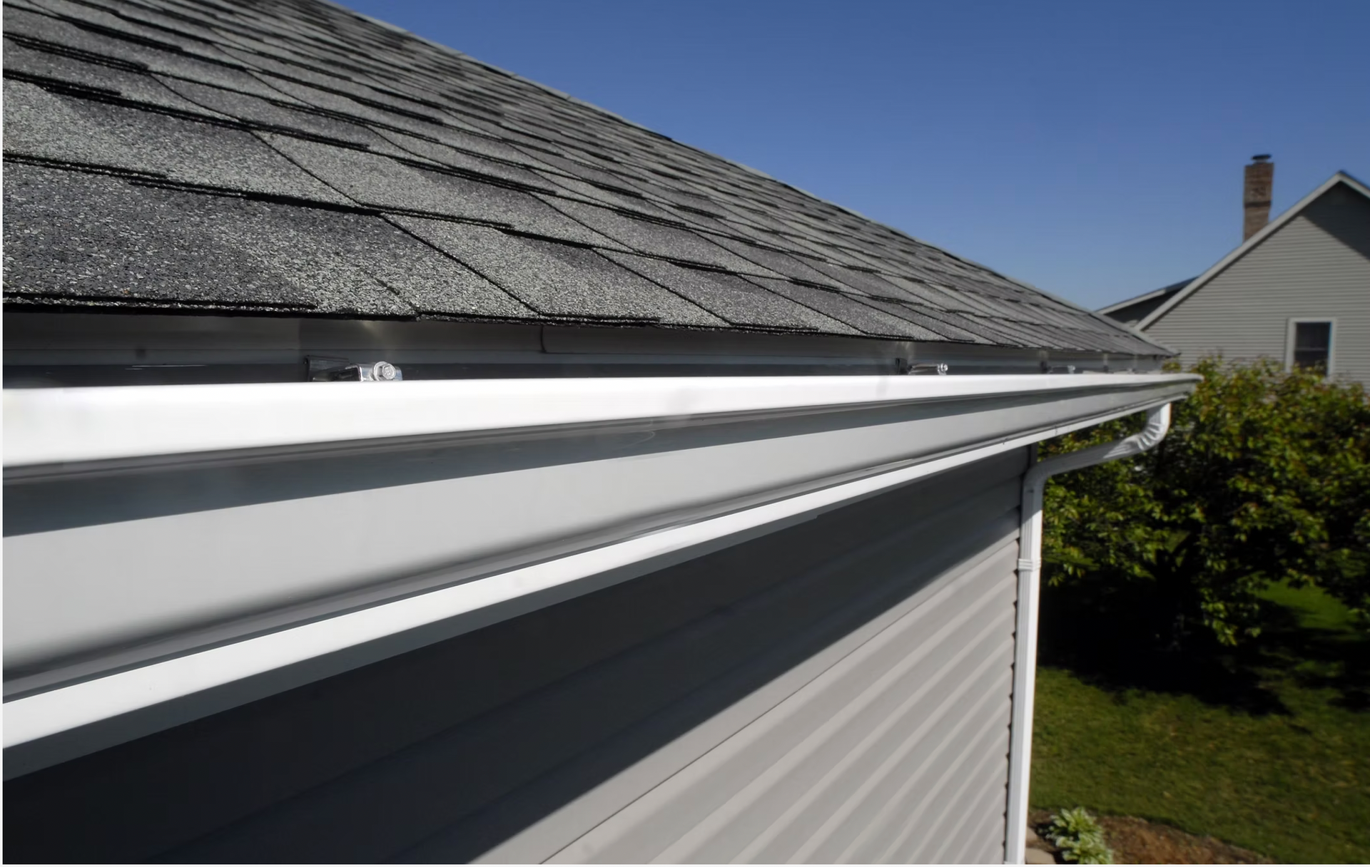 new downspout and gutter installation