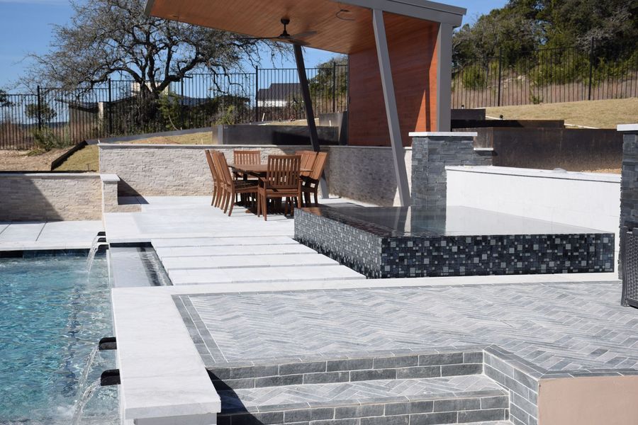 Black Onyx pool in New Braunfels Texas