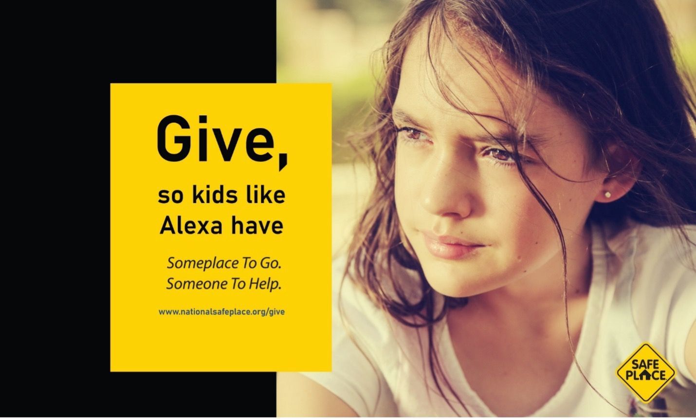 A girl looking away with text, 