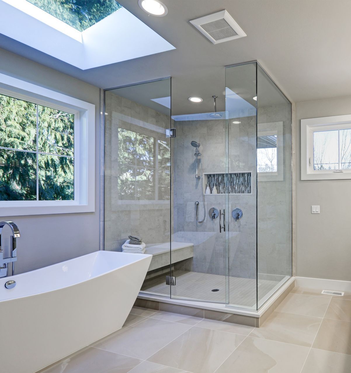 a bathroom with a bathtub and a walk-in shower: 10 Smart Bathroom Renovation Ideas to Elevate Your Home in 2024