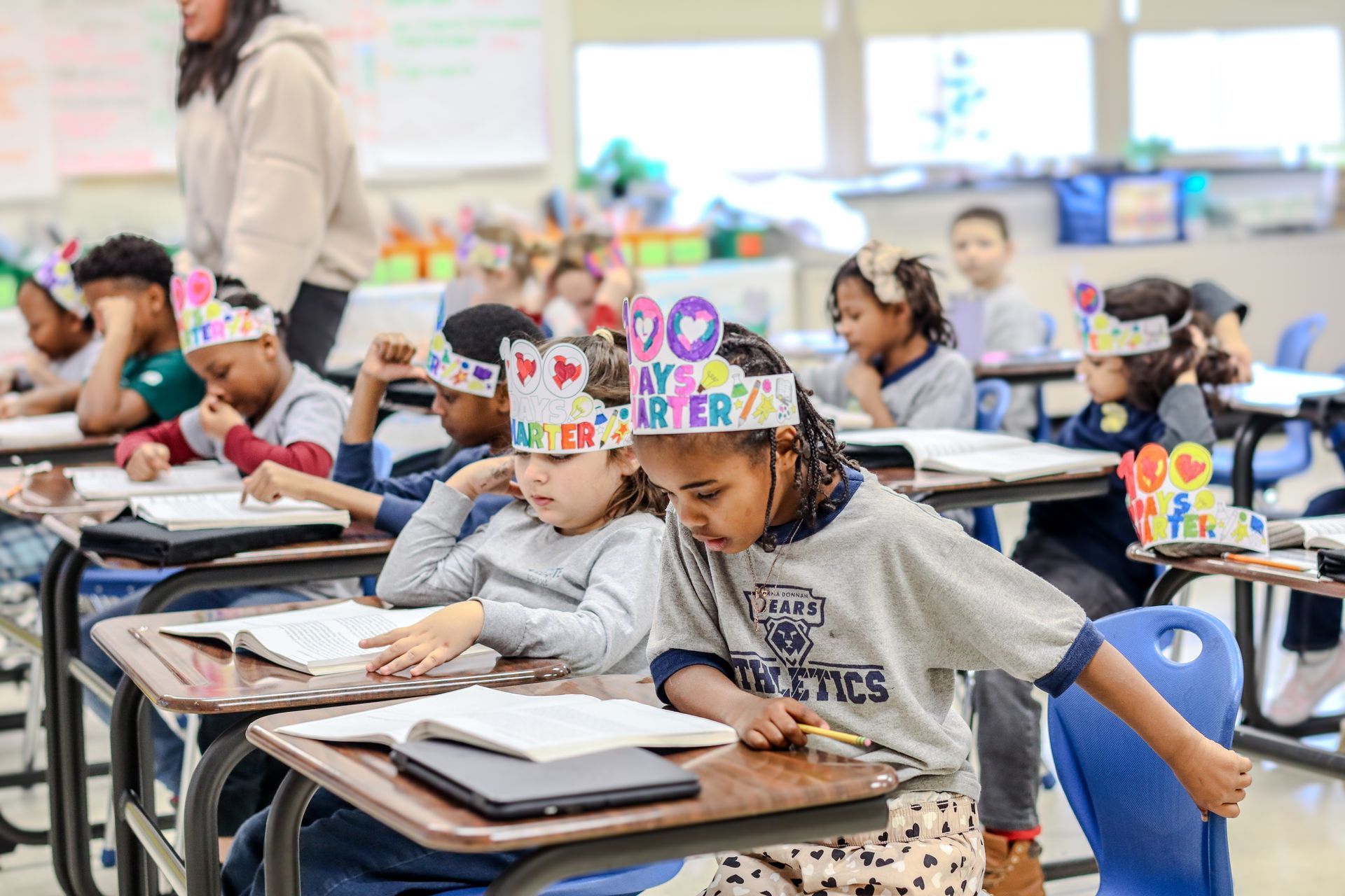 Students celebrating at school