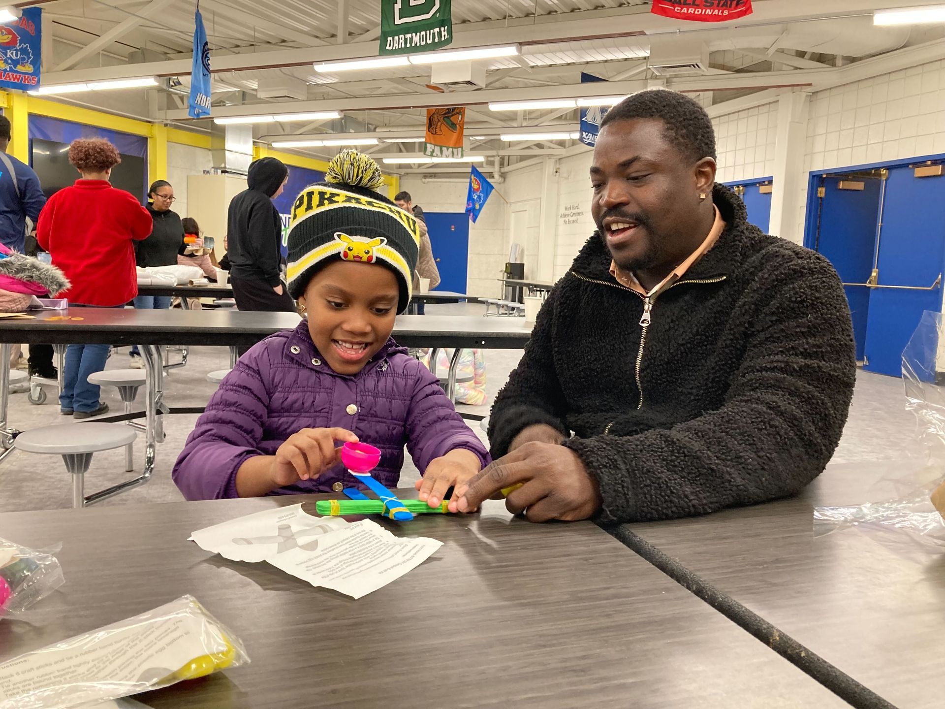 Students exploring hands-on STEM activities at Math and Science Night.