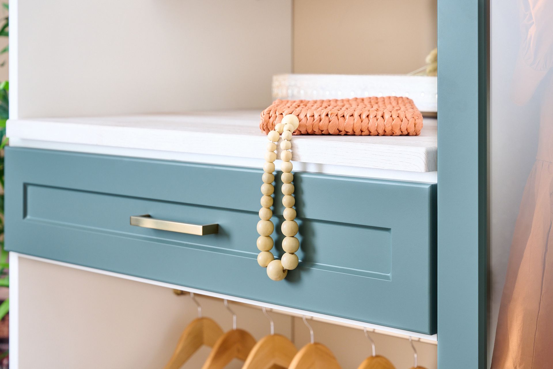 Lagoon and white closet single drawer