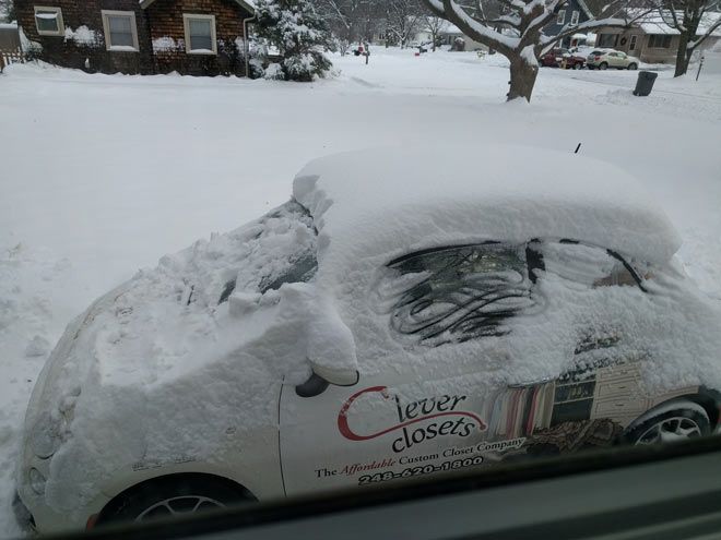 Car Covered in Snow