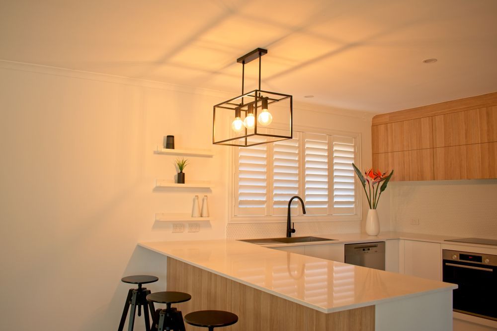 Blinds From The Kitchen Area — Window Coverings in Cardiff, NSW