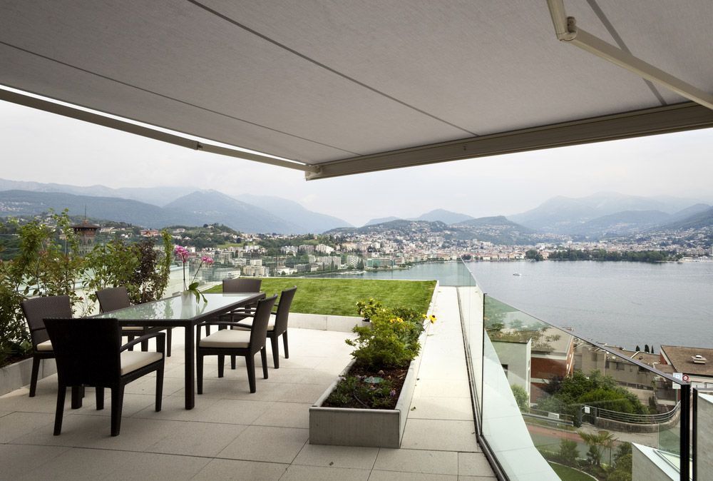 Beautiful Interior Of A Modern House With Awning — Wholesale Window Coverings in Port Stephens, NSW
