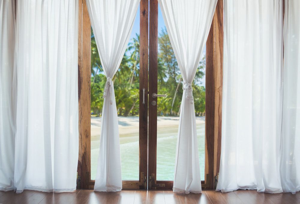 White Curtain Interior Decoration — Wholesale Window Coverings in Lake Macquarie, NSW