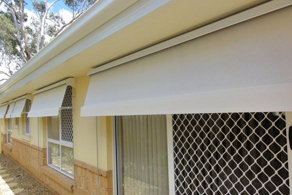 Side Right White Awnings — Wholesale Window Coverings in Maitland, NSW
