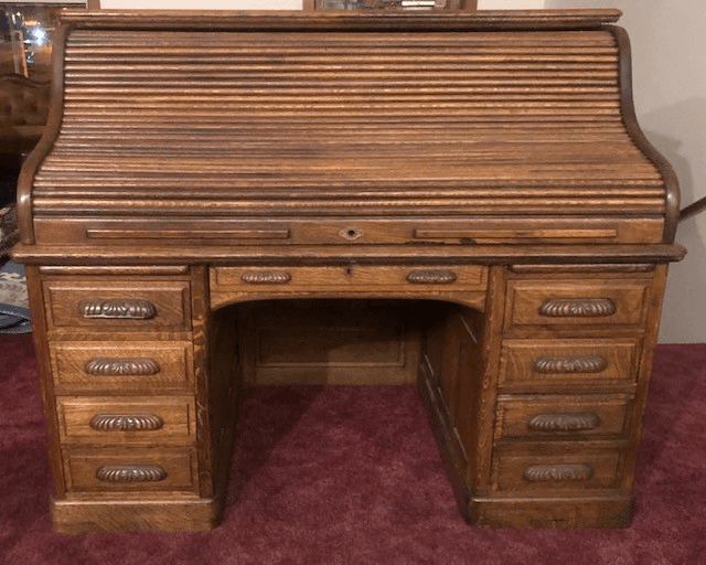 Antique American Roll Top Desk For Sale - Janet's Antiques