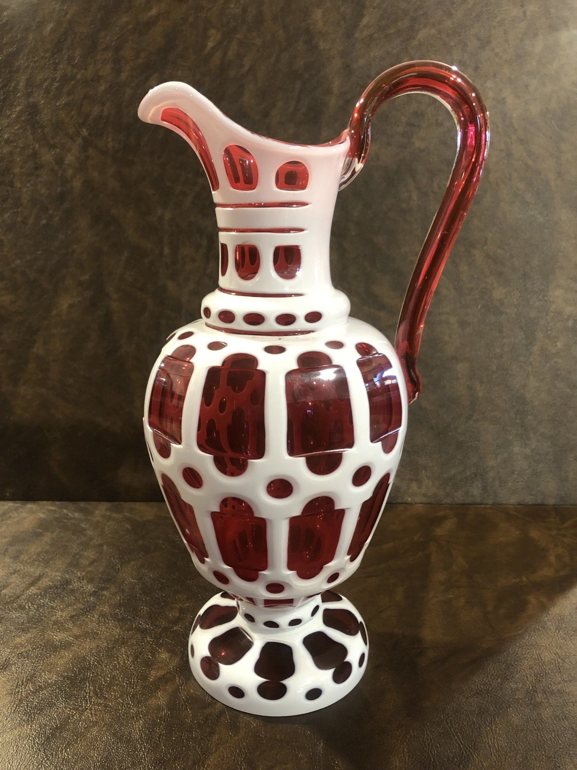 European Wheel-Cut Cased Glass Ewer Madison Wi