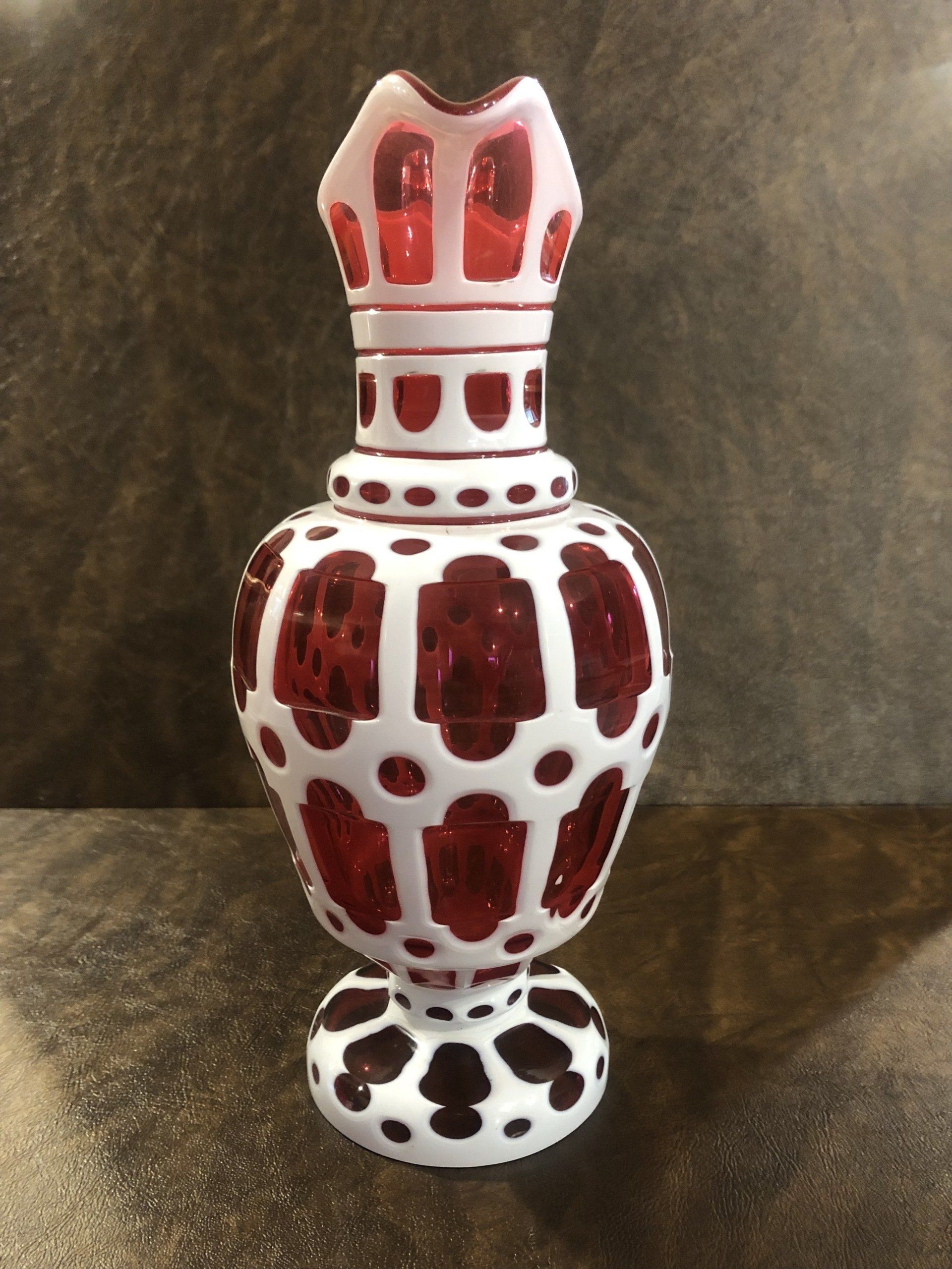 European Wheel-Cut Cased Glass Ewer