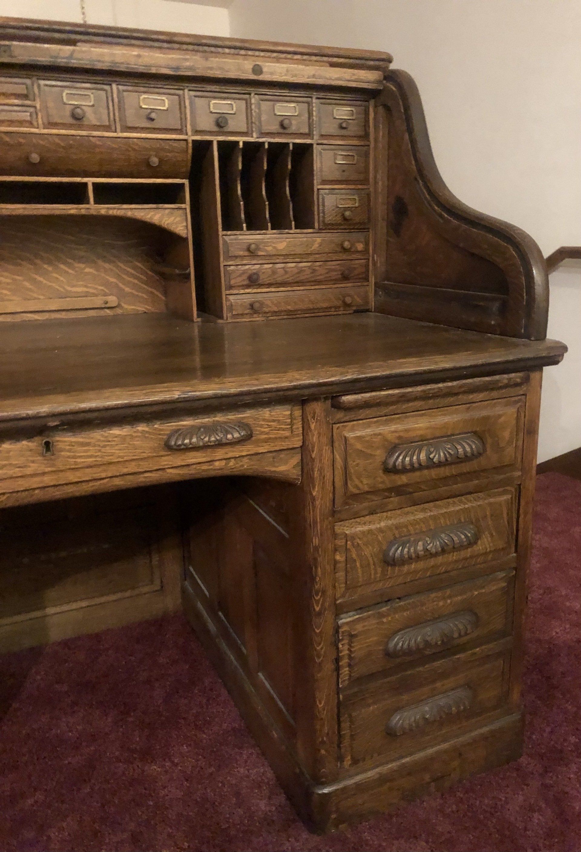 Antique American Roll Top Desk For Sale