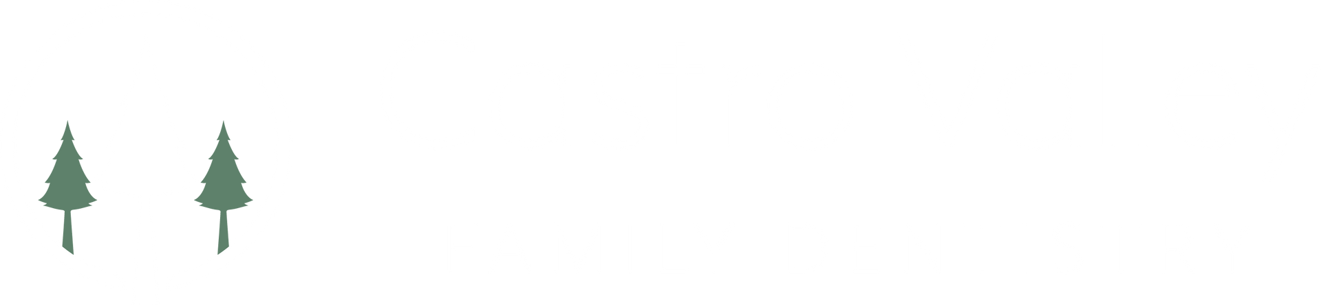 The logo for castro valley family dentistry has three trees in a circle.