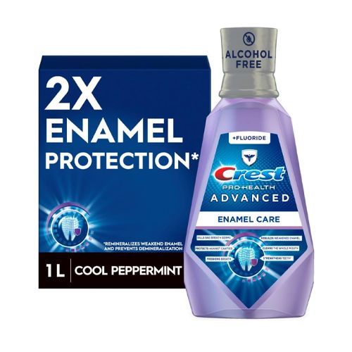 Crest pro health advanced enamel care cool peppermint mouthwash