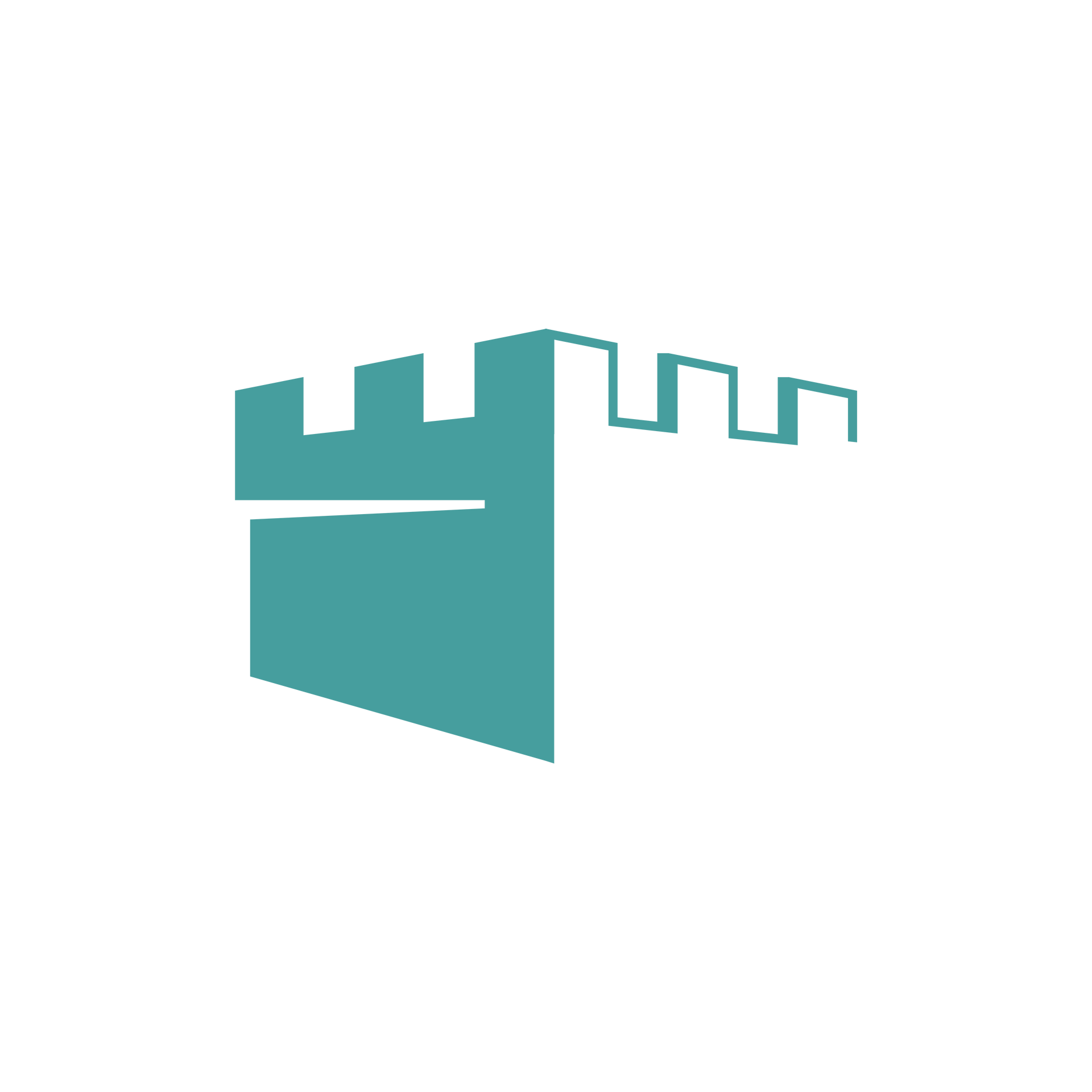 The Keep Governance and Safeguarding logomark castle device in teal 