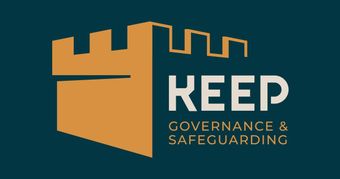 Keep Governance and Safeguarding logo in yellow on a dark blue background