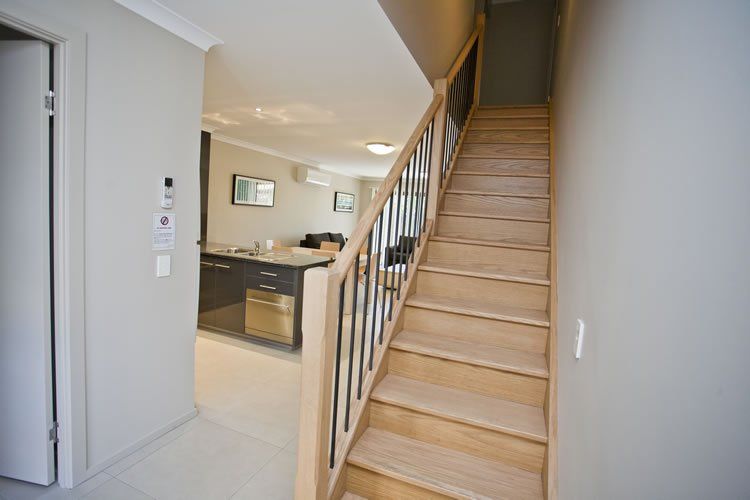 Wooden Staircase — Accommodation In Chinchilla, QLD