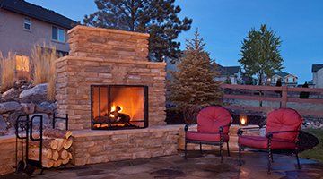 Patio at Night - Outdoor Fireplaces
