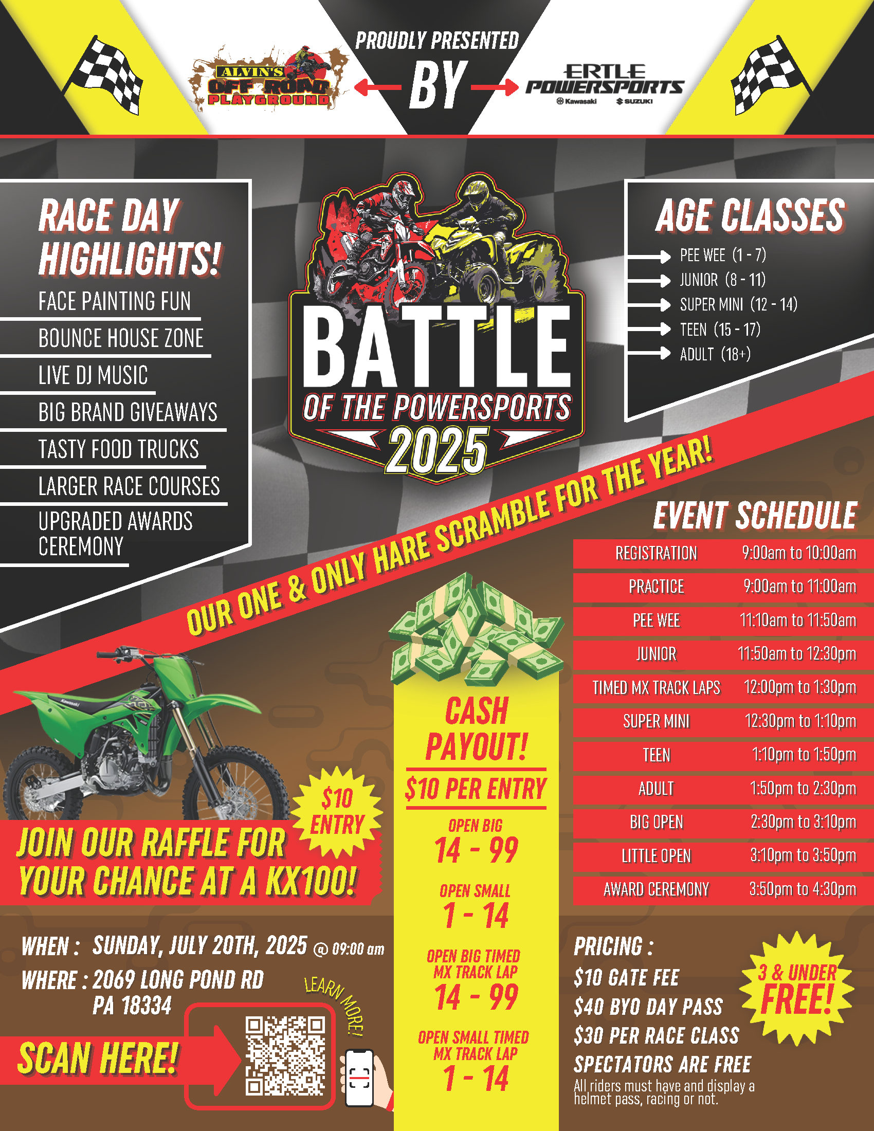 A poster for a race day highlights event in 2025