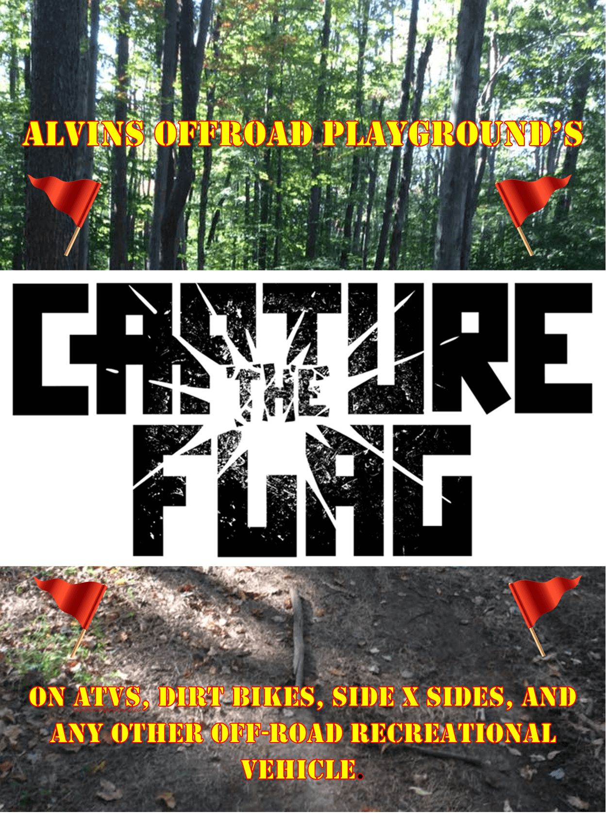A poster that says capture the flag on it