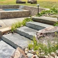 concrete and stonework steps