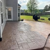 Concrete and Stonework creates a beautiful patio