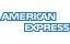A close up of the american express logo on a white background.