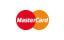 A close up of a mastercard logo on a white background.