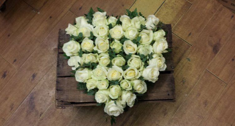 Funeral  flowers arrangement  -heart