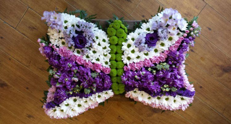 Funeral  flowers arrangement  -butterfly