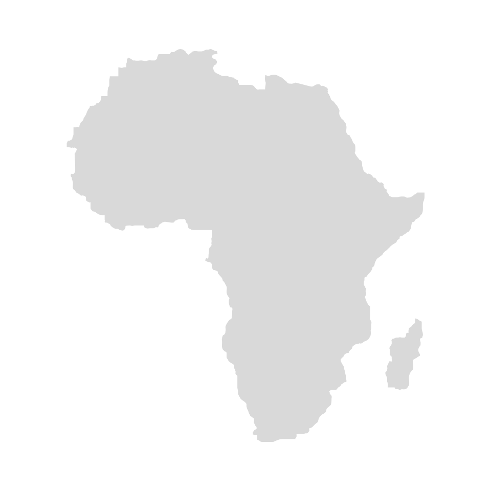 Une carte grise de l'Afrique sur fond blanc.